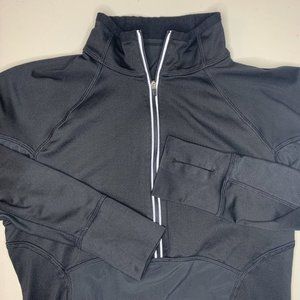 Athleta 1/2 Zip Pullover Black Mock Neck‎ Women's Pocket Sz S Vented Breathable